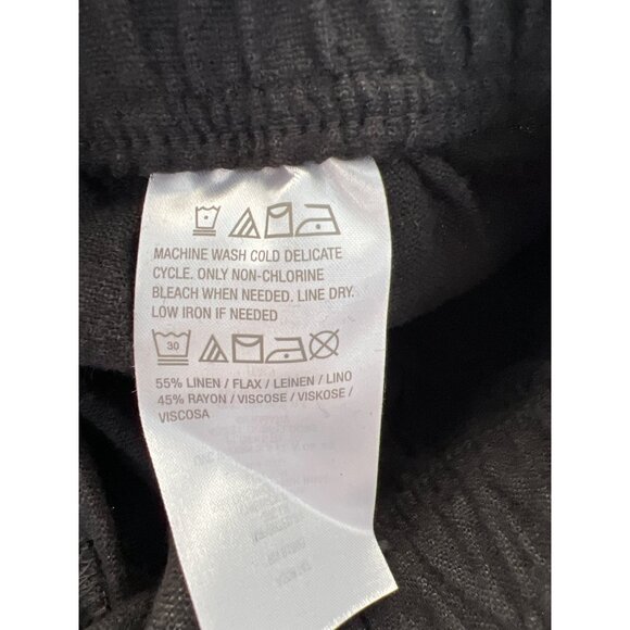 Susan Graver Pure Regular Linen Blend Crop Pants w/Lace Inset Women XS Black NEW - Picture 5 of 7